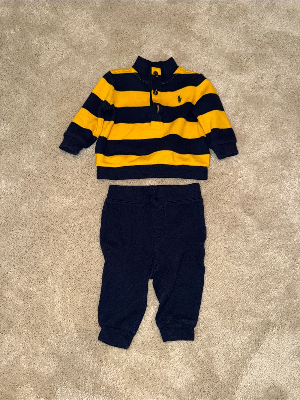 Ralph Lauren Baby Boys Rib-Knit Pullover & Jogger Pant Set